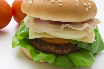 delicious hamburger isolated