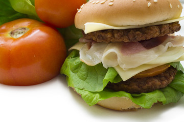 delicious hamburger isolated