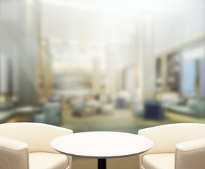 Table Top And Blur Office Background