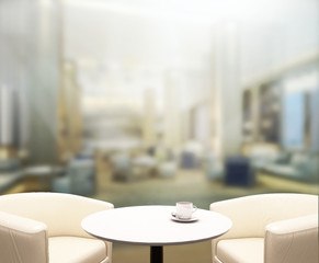 Table Top And Blur Office Background