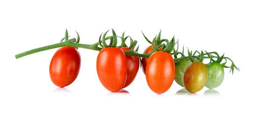 Fresh cherry tomatoes isolated on white background