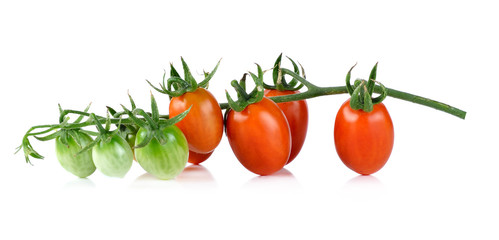 Fresh cherry tomatoes isolated on white background