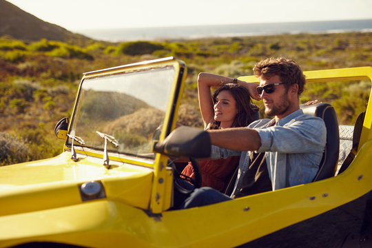 Young  couple on a long drive