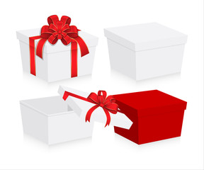 Valentine Gift Boxes with Ribbon Bow Vector