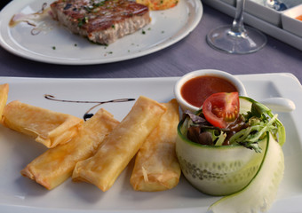 Pancakes with cottage cheese and vegetables