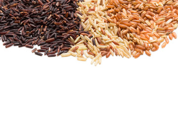 Three variety kinds of brown rice