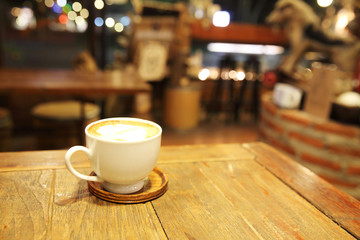 coffee on wood background