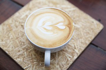 coffee on wood background