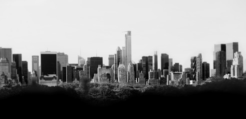 Panorama of New York skyline in black and white - 80782770