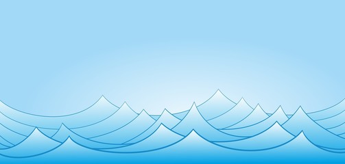 Sea landscape with blue waves.