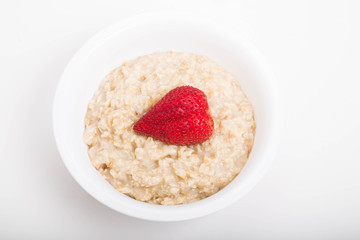 Fresh Strawberry in Hot Oatmeal
