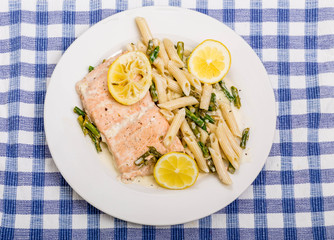 Salmon and Pasta with Lemon