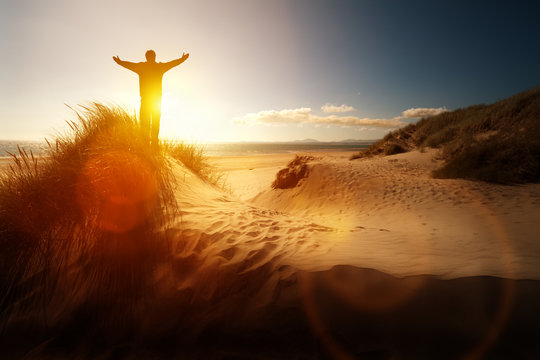 Worship and praise on a beach