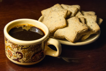 coffee and shortbread stars