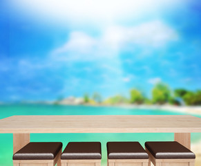 Table Top And Blur Nature Background
