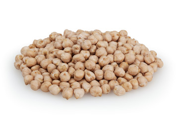 Chick beans isolated on white background with clipping path