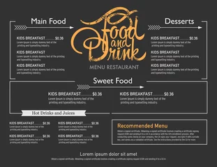 Fotobehang menu restaurant hipster style. © phaisarnwong2517