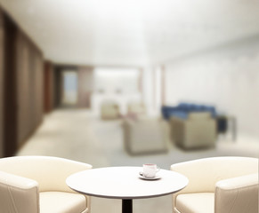 Table Top And Blur Office Background