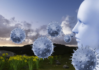 Pollen allergy concept - obrazy, fototapety, plakaty
