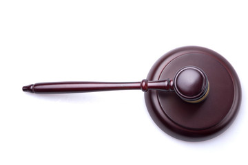judge hammer on isolated background