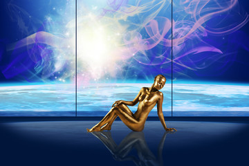 Fototapeta premium Gold lady