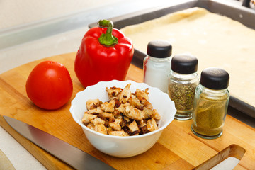 Ingredients for making pizza