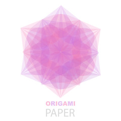 origami paper flower vector icon