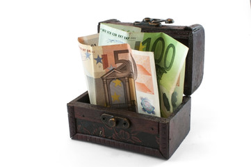 Euros in chest