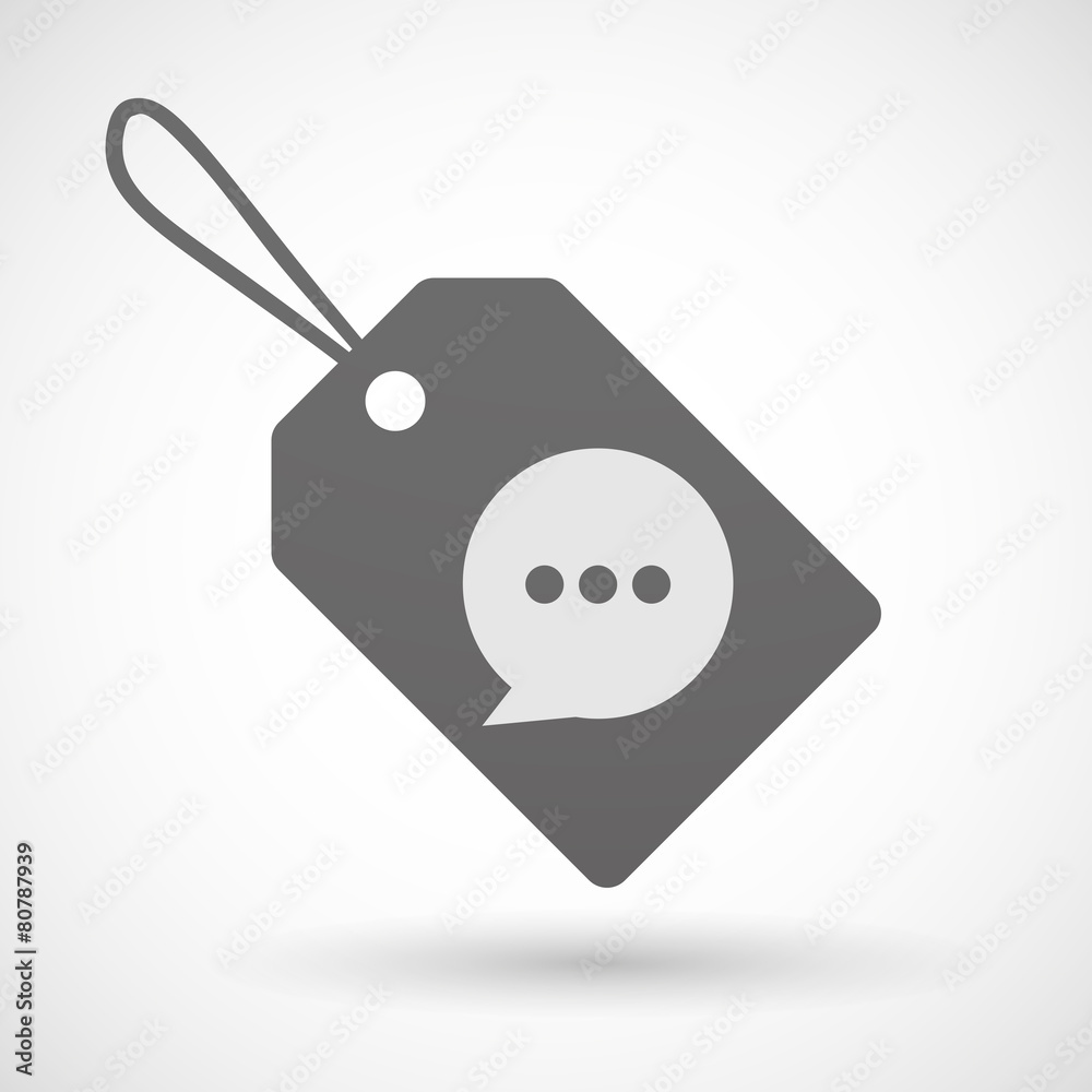 Wall mural shopping label icon with a comic balloon