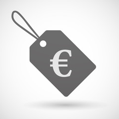 Shopping label icon with an euro sign