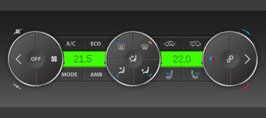 Detailed digital air condition control panel