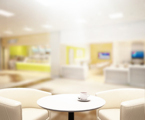 Table Top And Blur Office Background