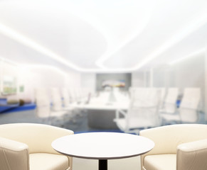 Table Top And Blur Office Background