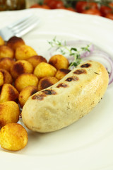 boudin blanc et pommes de terre