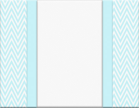 Teal and White Chevron Zigzag Frame with Ribbon Background