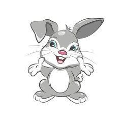 Cute Easter bunny. Isolated on white background.