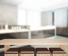 Table Top And Blur Office Background