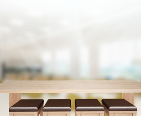 Table Top And Blur Office Background