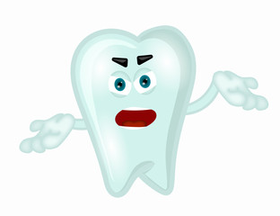 Angry tooth funny cartoon illustration children dientist