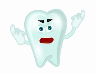 Angry tooth funny cartoon illustration children dientist