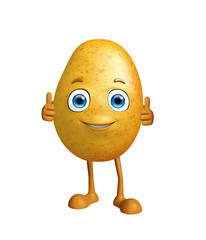 Potato character with thumbs up pose
