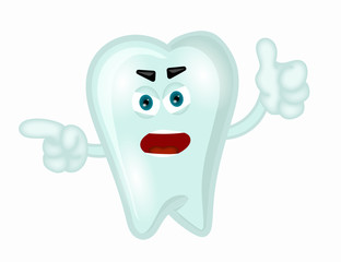 Angry tooth funny cartoon illustration children dientist