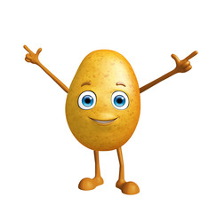 Potato character with pointing pose