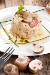 Risotto reis mit Pilzen