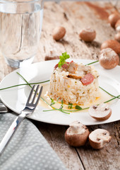 Risotto reis mit Pilzen