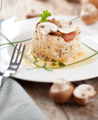 Risotto reis mit Pilzen