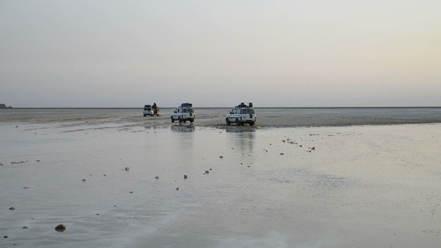 off-road vehicle in the Danakil Depression, Ethiopia, Africa