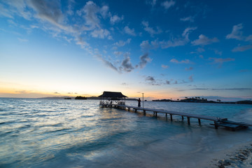 Seascape and romantic sky at dawn