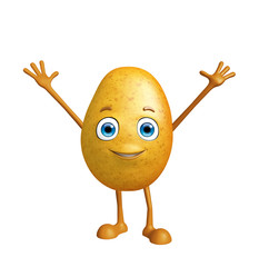 Potato character with happy pose