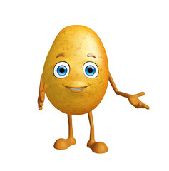 Potato character with presentation pose